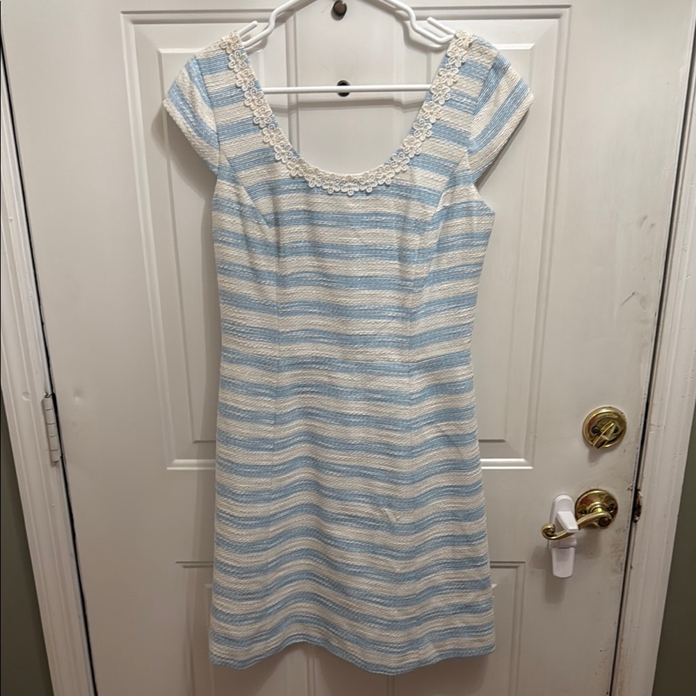Lilly Pulitzer Blue and White Striped Mini Dress